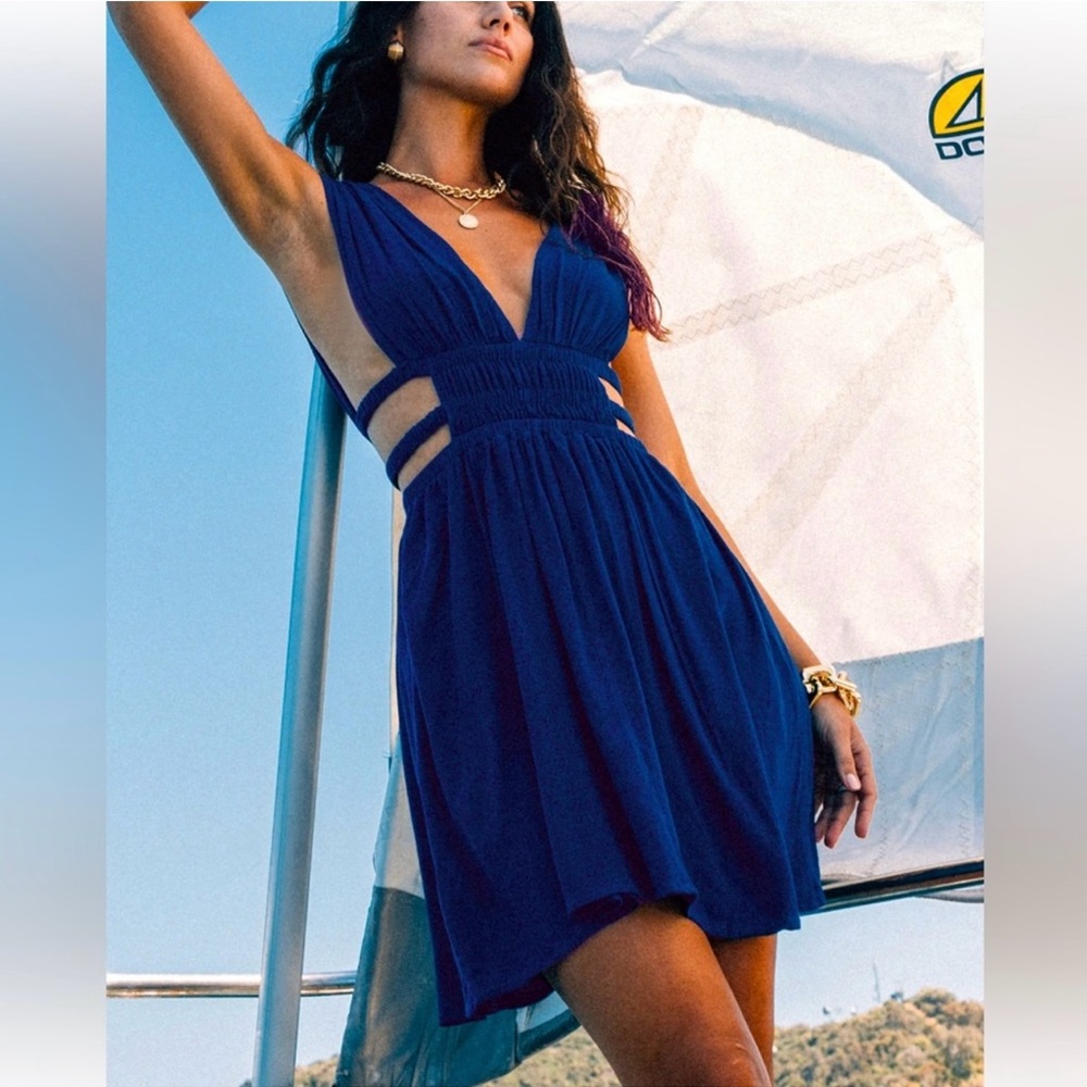 Cupshe Royal Blue Cutout Dress